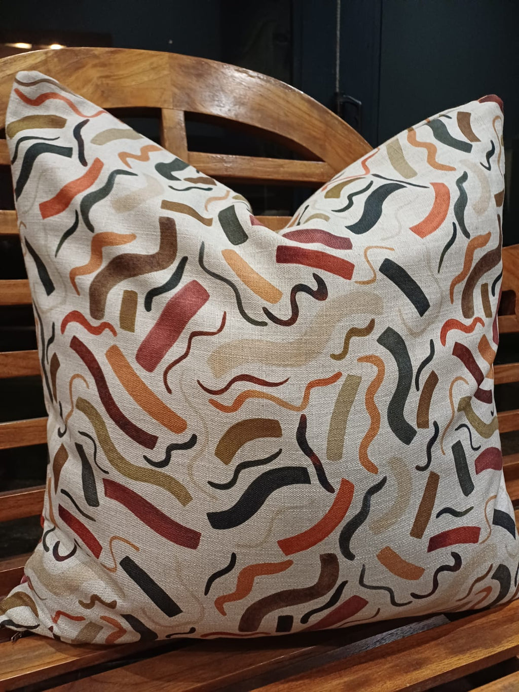 Two-tone Abstract Echo Cushion Cover (Hertex Linen-blend) 50x50cm