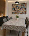 Grey Tribal Floral Tablecloth (6-8 seater)
