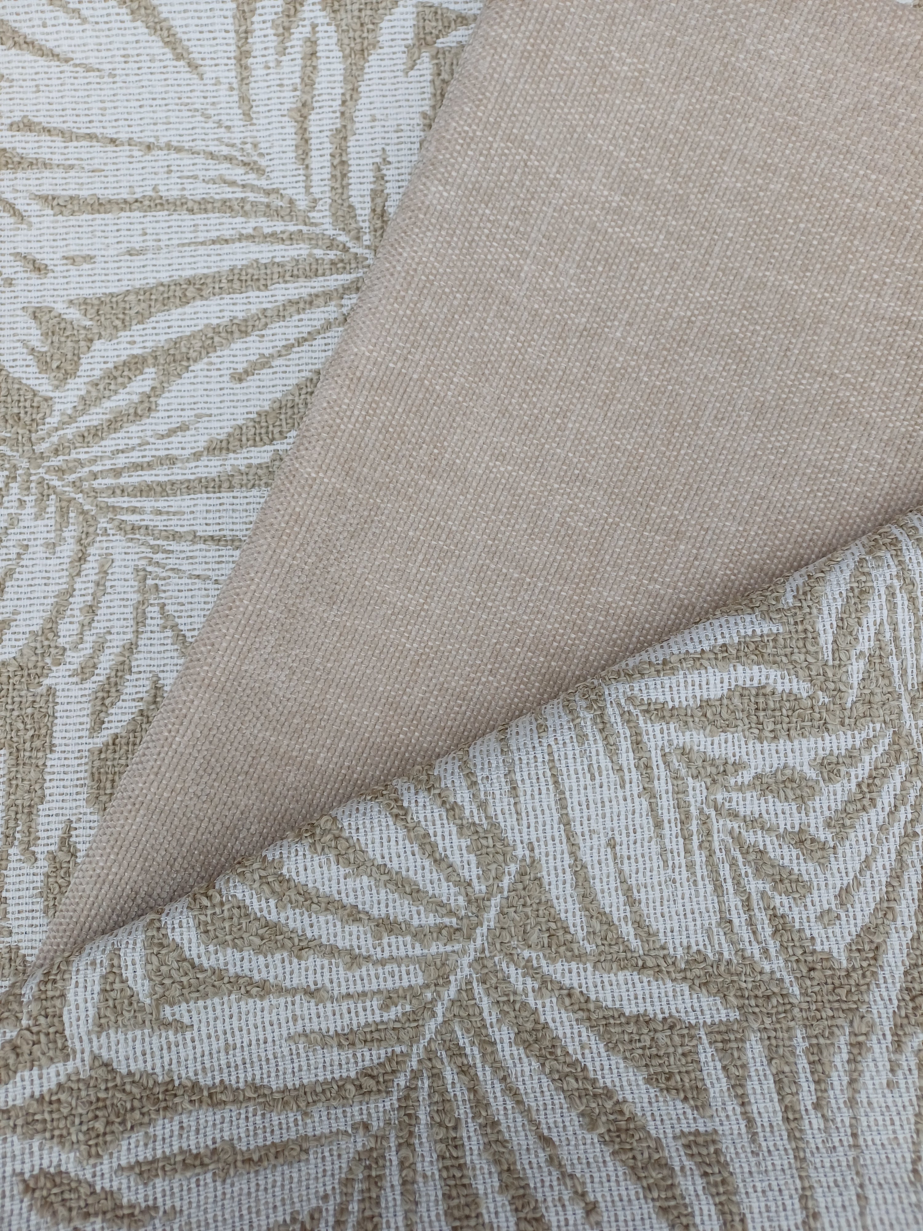 Two-Tone Beige & Palm Cushion Cover (Hertex) 50x50cm