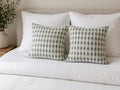 (Set of 2) Two-Tone Green Checkered Accent Pillows (Hertex) 38x38cm