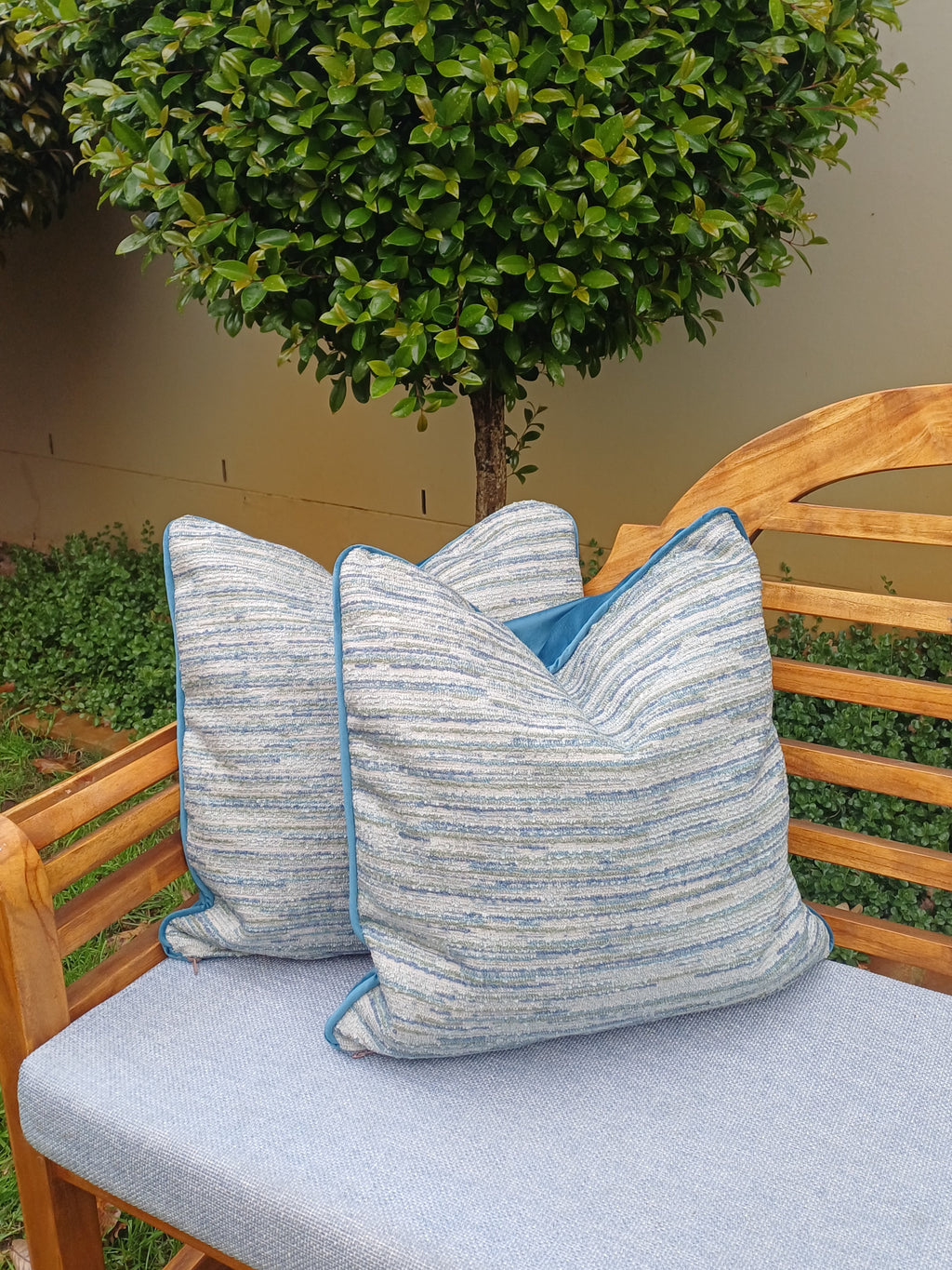 Two-Tone Velvet & Weave Cushion Cover (Hertex) 50x50cm