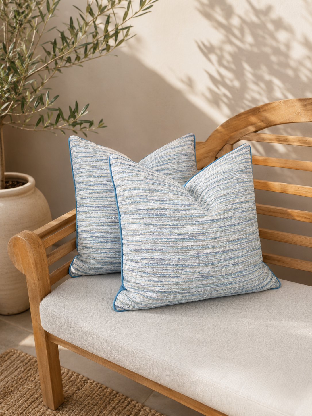 Two-Tone Velvet & Weave Cushion Cover (Hertex) 50x50cm