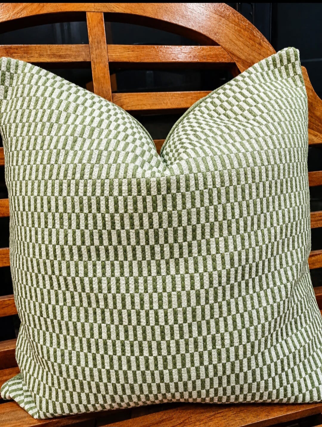 Two-tone Green Checkered Cushion Cover (Hertex) 50x50cm